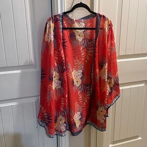 Amazon Red Floral Kimono